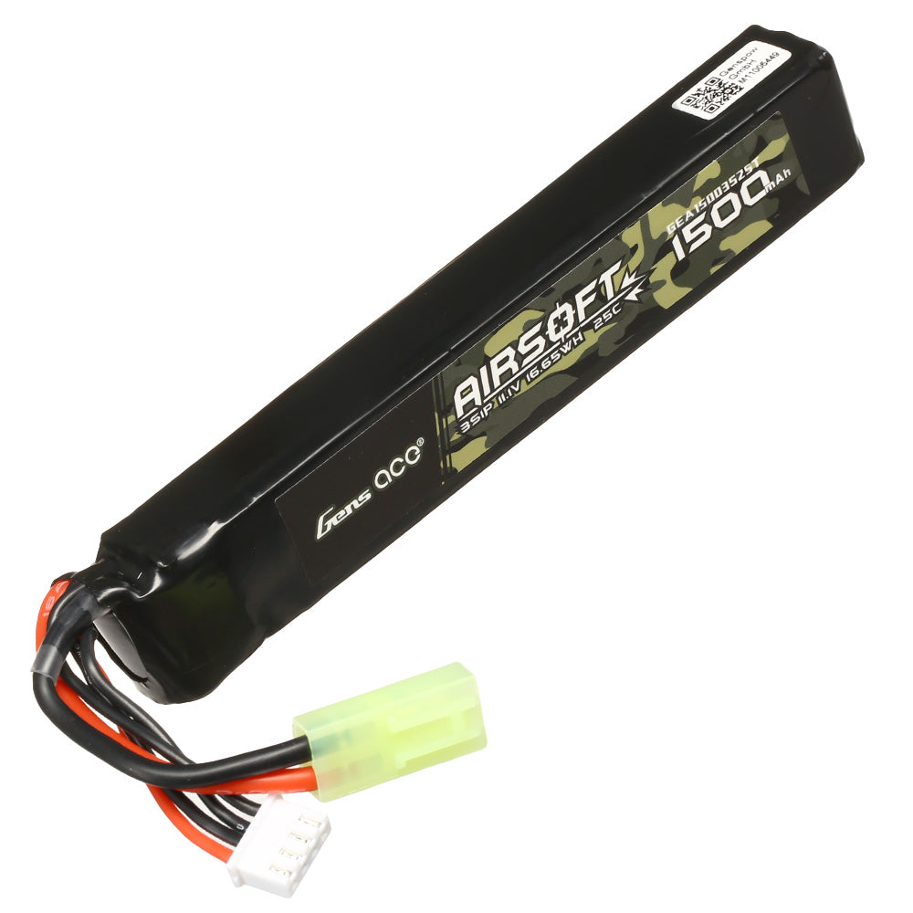 Gens ace 25C 1500mAh 11.1V Airsoft Gun Lipo Battery - Mini tamiya
