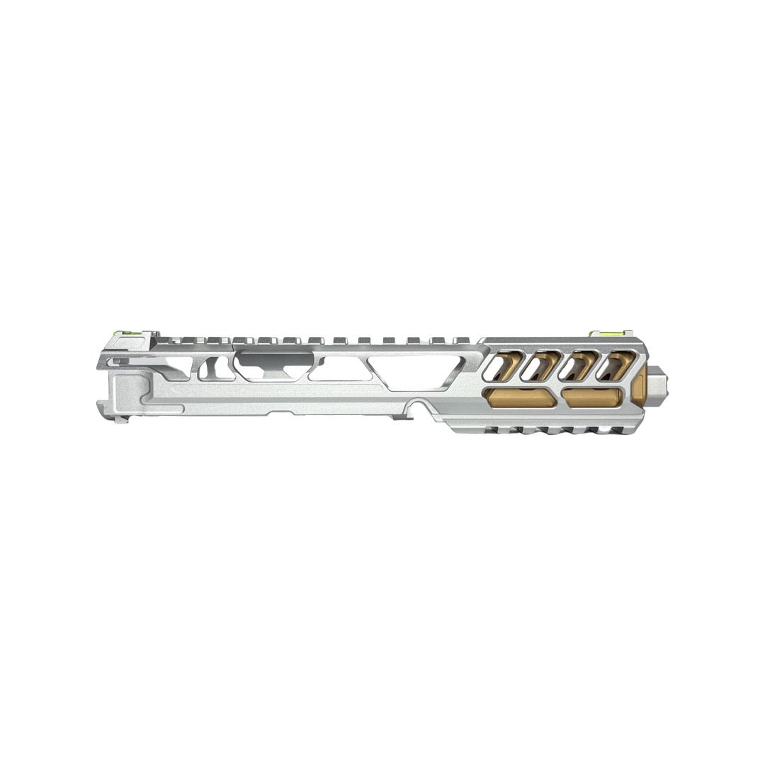 CTM tactical FUKU-2 CNC upper set - Long cut out for AAP-01 - Silver / Gold