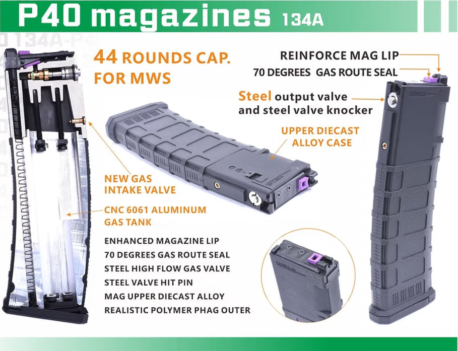 Cyma T8 P-40 44 Rds Gas Magazine For M4 CGS GBBR