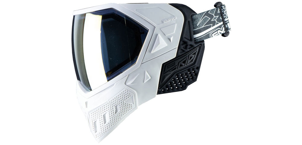 Empire EVS Paintball Maske - white/white - Thermal Gold/Thermal Clear