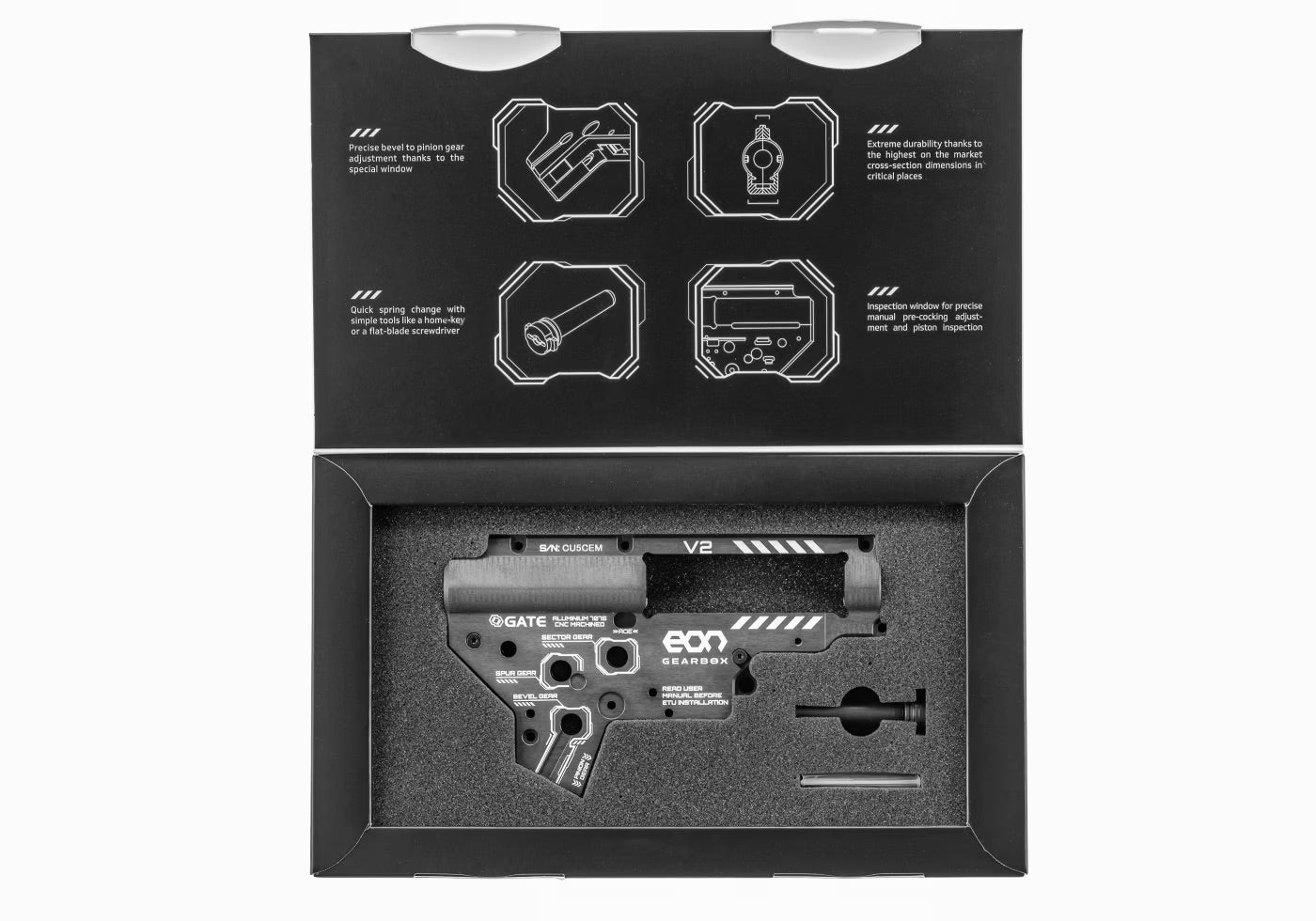 GATE CNC V2 EON Gearbox shell rev.2 - Titanium