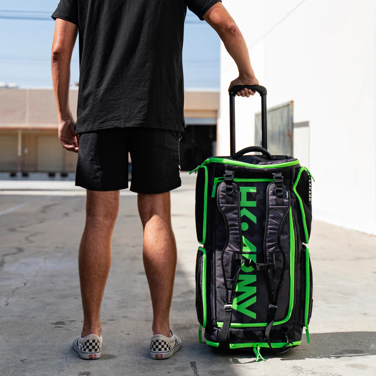 HK Army GEAR BAG EXPAND 75L - ROLLER GEAR BAG - SHROUD NEON GREEN