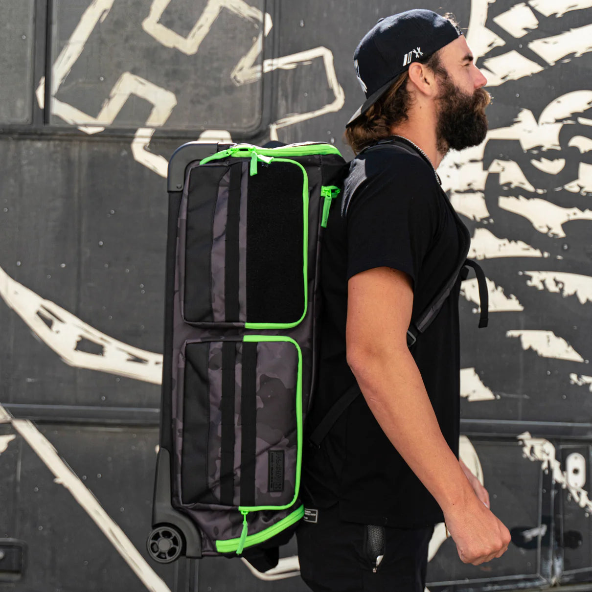 HK Army GEAR BAG EXPAND 75L - ROLLER GEAR BAG - SHROUD NEON GREEN