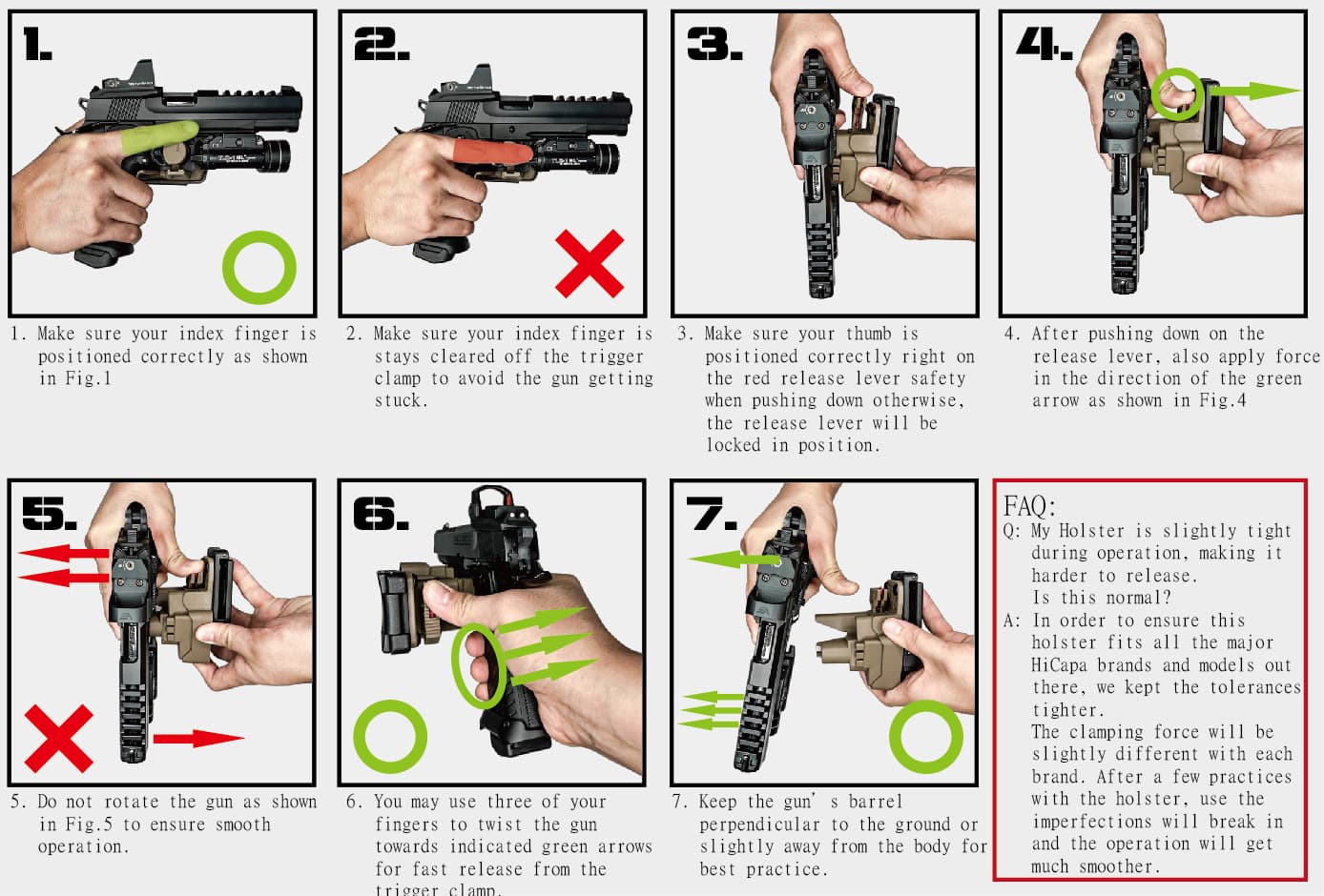CTM tactical Speed Draw Holster for Hi-capa- Black