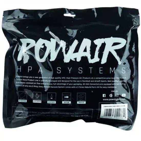 POWAIR DOUBLE HOSE PAINTBALL REMOTE SYSTEM MIT ON/OFF (SCHWARZ) US