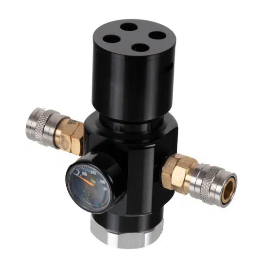 POWAIR V1 DUAL AIRSOFT HPA REGULATOR MIT SCHLAUCHSYSTEM (0-230 PSI) MIT 2 SCHLÄUCHEN