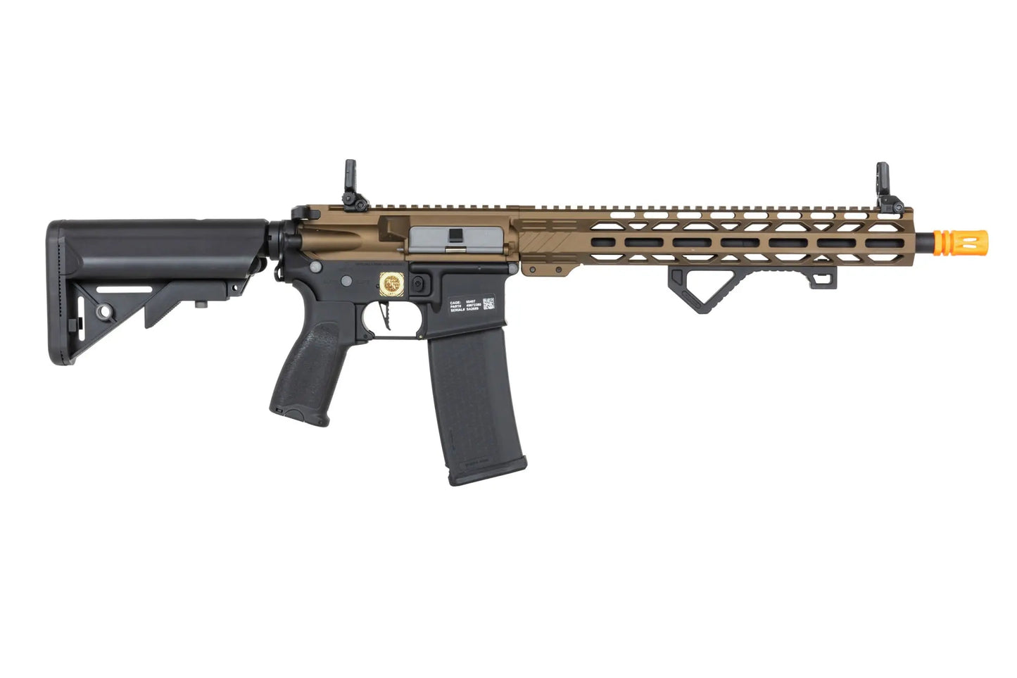 Specna Arms RRA SA-E24 HAL ETU™ Chaos Bronze airsoft carbine with orange discharge device 0,5 Joule