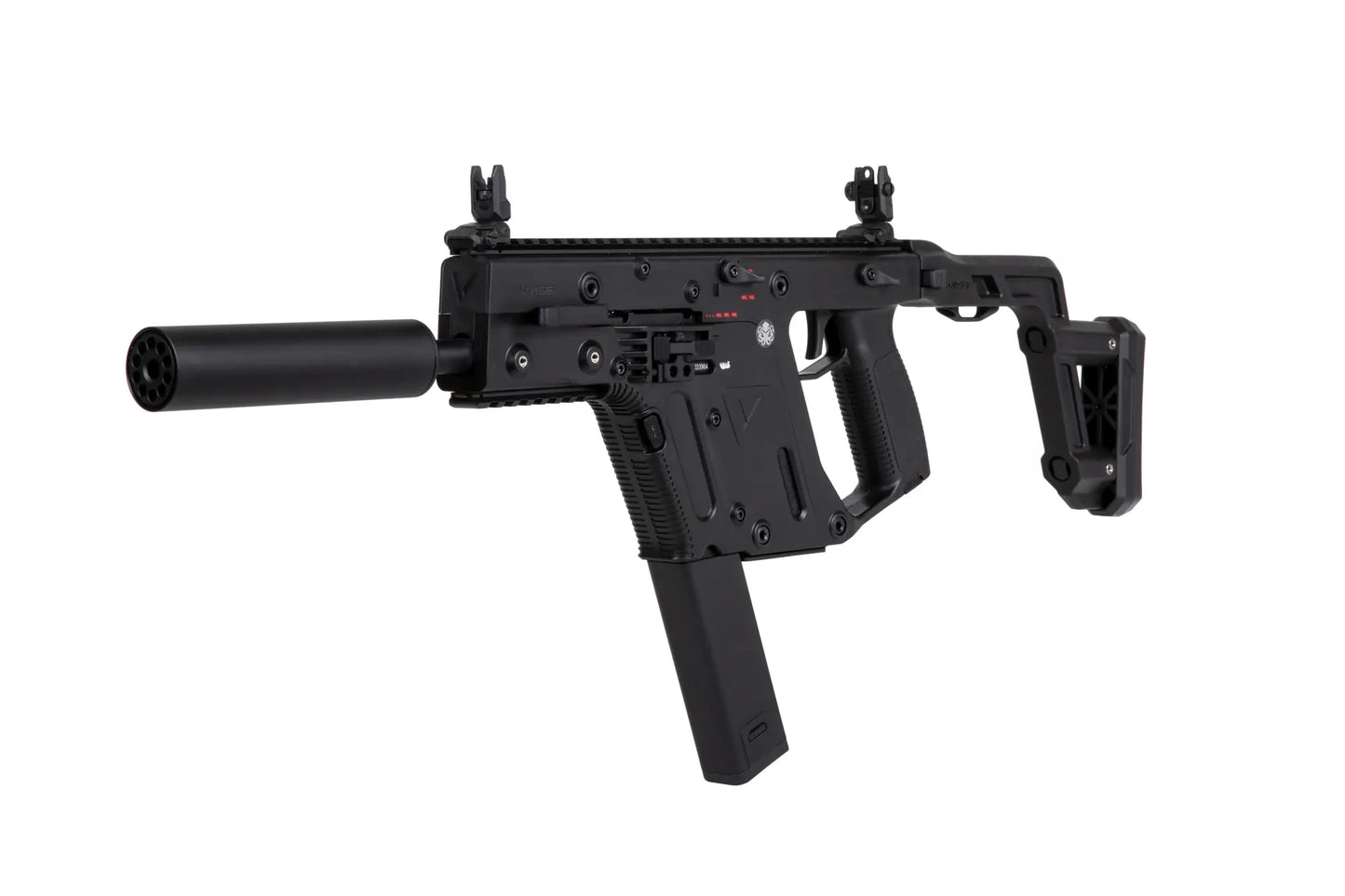 The Krytac Kriss Vector Submachine Airsoft Gun with Mock Suppressor in Black 0,5 Joule