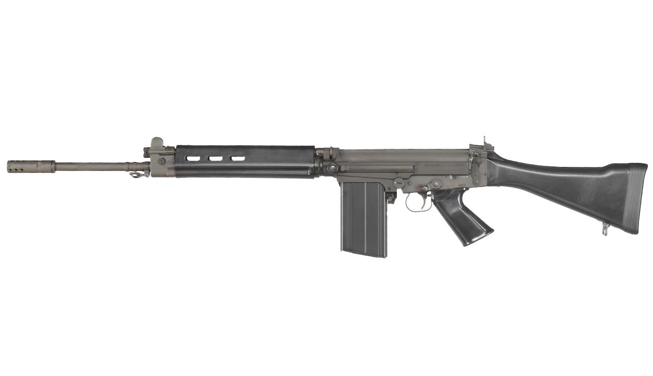 VFC FN Herstal FAL Type III CNC Vollmetall Gas-Blow-Back 6mm BB schwarz inkl. Holzkiste - Deluxe Version
