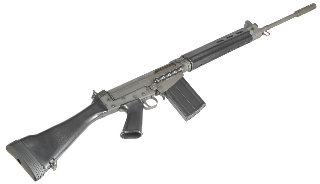 VFC FN Herstal FAL Type III CNC Vollmetall Gas-Blow-Back 6mm BB schwarz inkl. Holzkiste - Deluxe Version