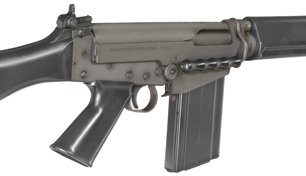 VFC FN Herstal FAL Type III CNC Vollmetall Gas-Blow-Back 6mm BB schwarz inkl. Holzkiste - Deluxe Version