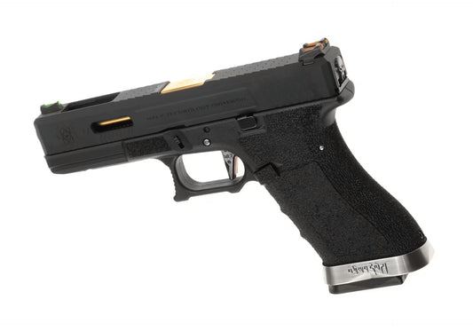 WE G-Force 17 BK Gold Barrel Metal Version GBB SCHWARZ