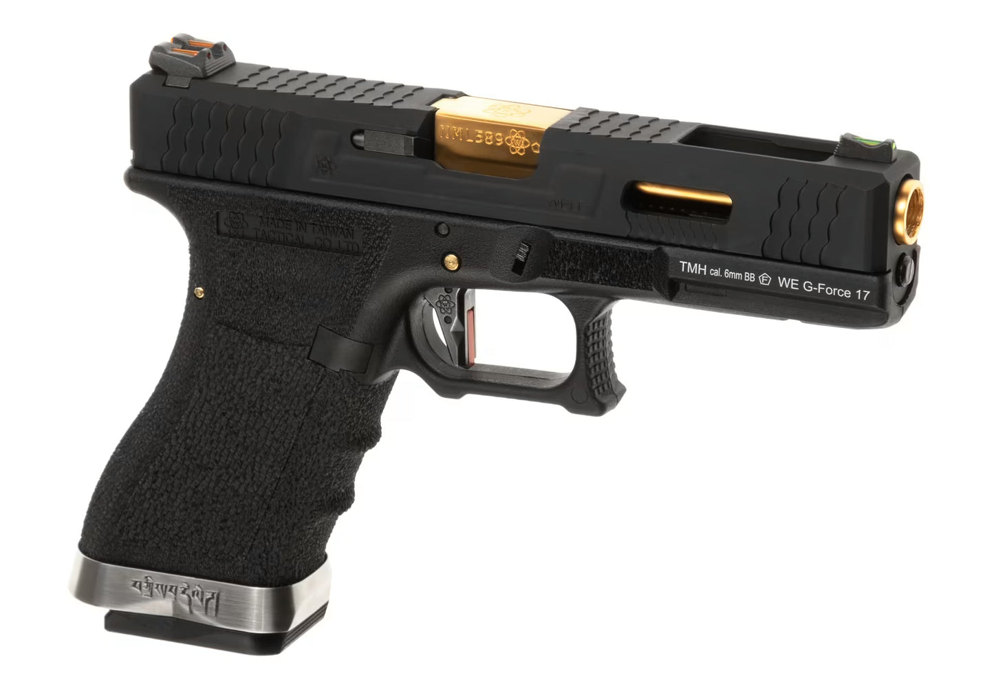 WE G-Force 17 BK Gold Barrel Metal Version GBB SCHWARZ