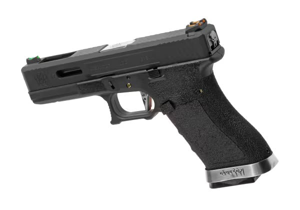 WE G-Force 17 BK Silver Barrel Metal Version GBB SCHWARZ