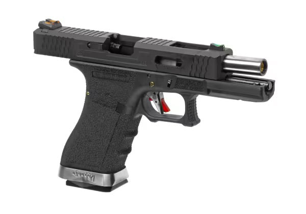 WE G-Force 17 BK Silver Barrel Metal Version GBB SCHWARZ