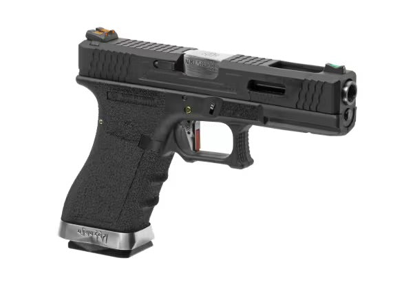 WE G-Force 17 BK Silver Barrel Metal Version GBB SCHWARZ