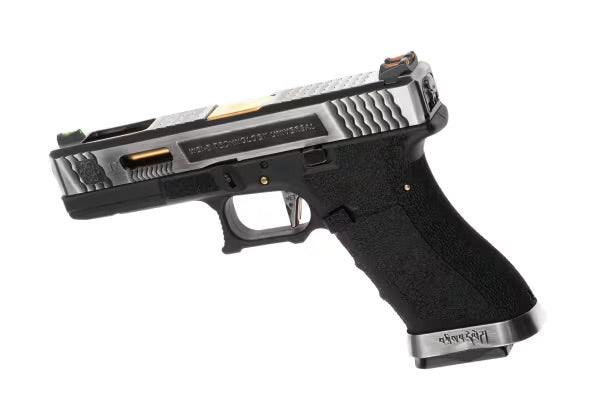 WE G-Force 17 SV Gold Barrel Metal Version GBB SCHWARZ