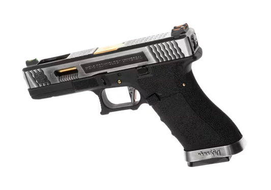WE G-Force 17 SV Gold Barrel Metal Version GBB SCHWARZ