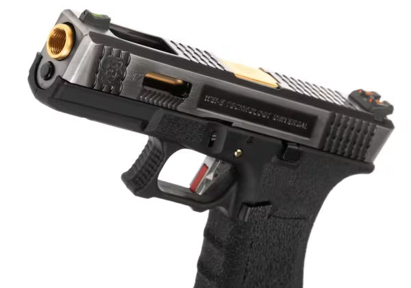 WE G-Force 17 SV Gold Barrel Metal Version GBB SCHWARZ
