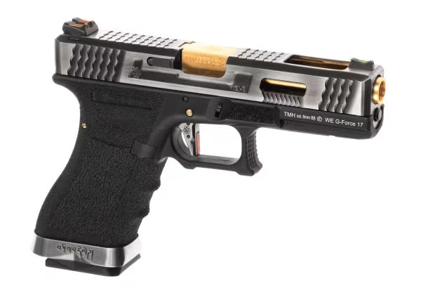 WE G-Force 17 SV Gold Barrel Metal Version GBB SCHWARZ