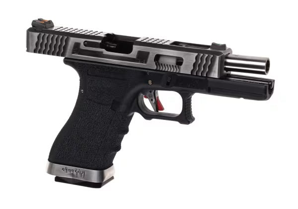 WE G-Force 17 SV Silver Barrel Metal Version GBB SCHWARZ