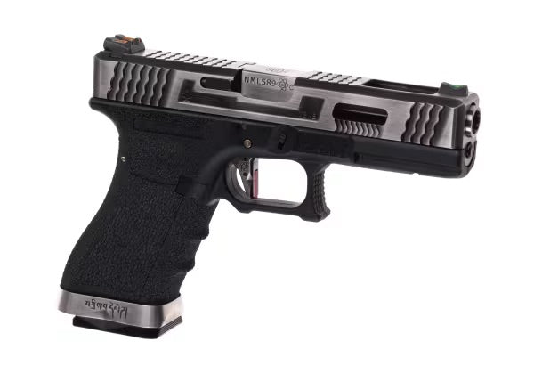 WE G-Force 17 SV Silver Barrel Metal Version GBB SCHWARZ