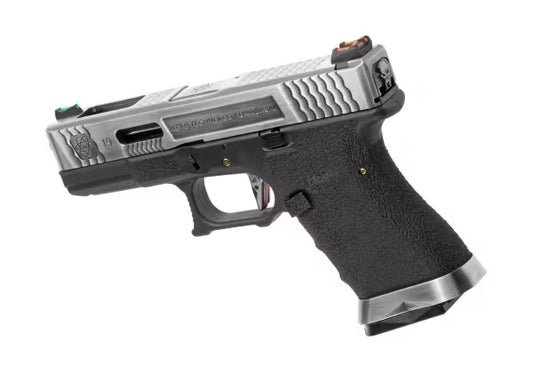 WE G-Force 19 SV Silver Barrel Metal Version GBB SCHWARZ