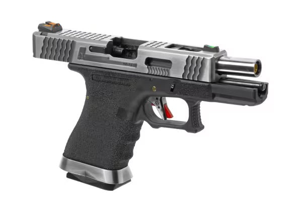 WE G-Force 19 SV Silver Barrel Metal Version GBB SCHWARZ
