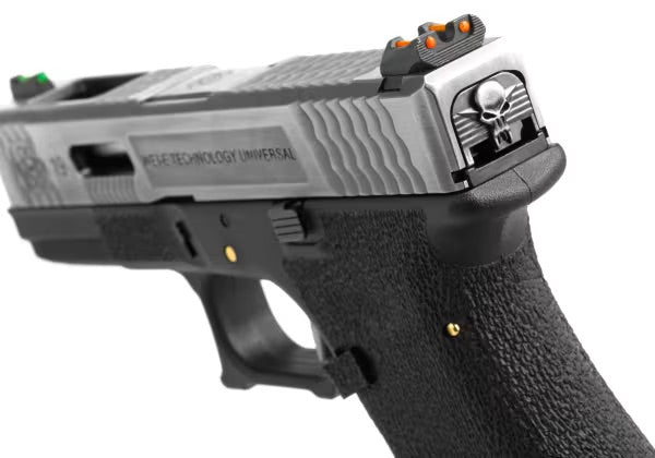 WE G-Force 19 SV Silver Barrel Metal Version GBB SCHWARZ