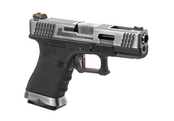 WE G-Force 19 SV Silver Barrel Metal Version GBB SCHWARZ