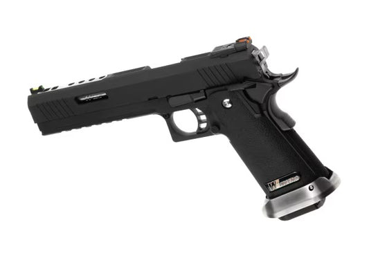 WE Hi-Capa 6 Force A Silver Barrel Full Metal GBB Schwarz