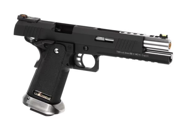 WE Hi-Capa 6 Force A Silver Barrel Full Metal GBB Schwarz