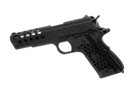 WE M1911 Hex Cut Full Metal GBB SCHWARZ