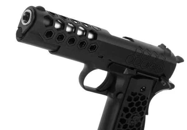 WE M1911 Hex Cut Full Metal GBB SCHWARZ