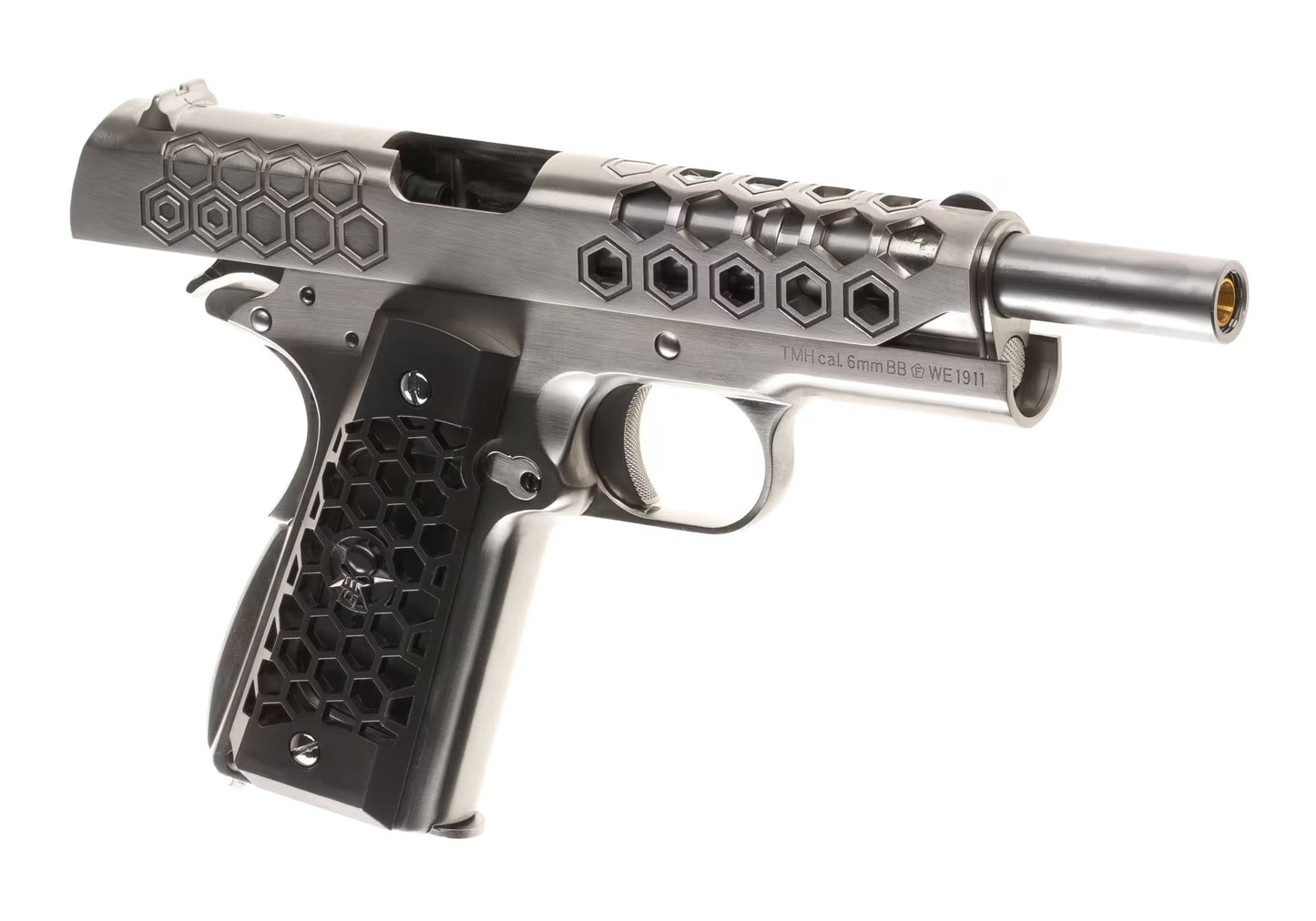 WE M1911 Hex Cut Full Metal GBB SILVER