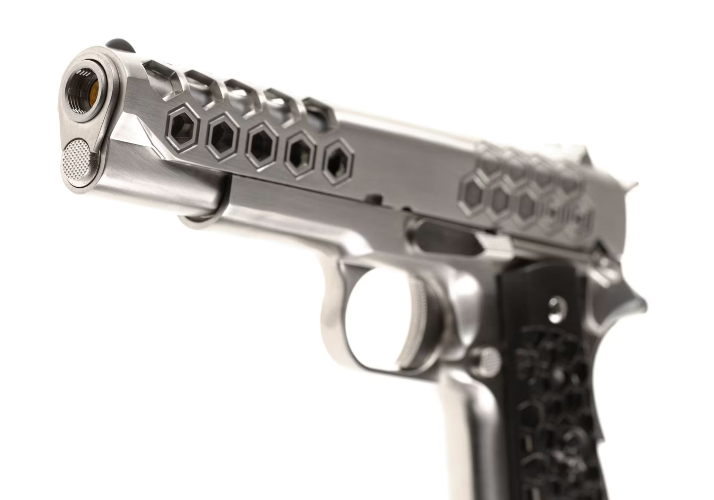 WE M1911 Hex Cut Full Metal GBB SILVER