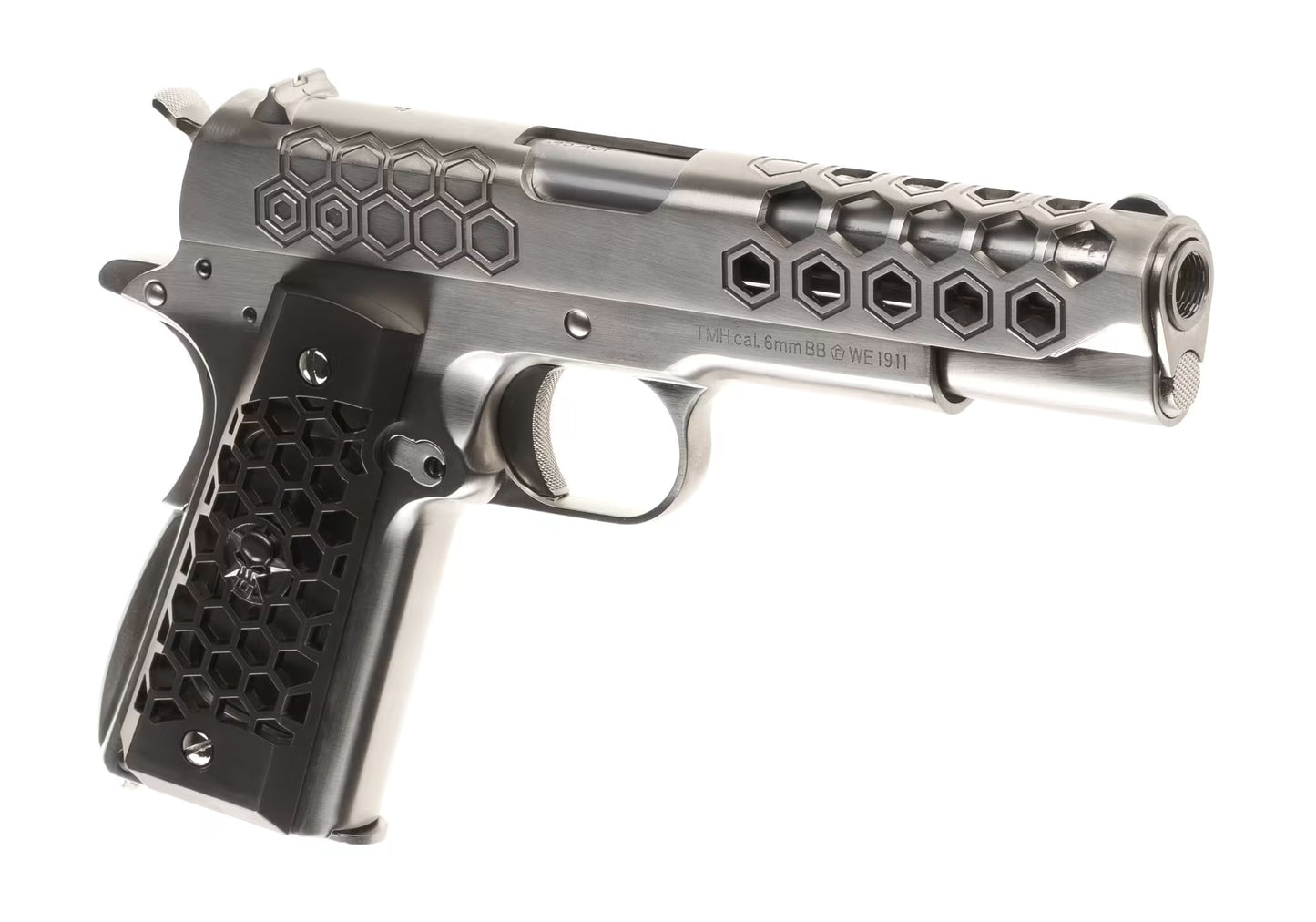 WE M1911 Hex Cut Full Metal GBB SILVER