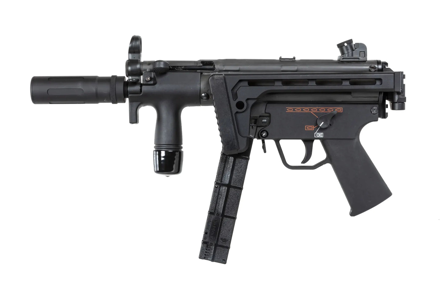airsoft BOLT Airsoft SWAT K (B.R.S.S) submachine gun with dummy sound suppressor 0,5 Joule