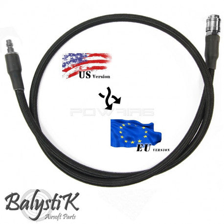 Balystik adapter US - EU 8mm black braided line for HPA regulator