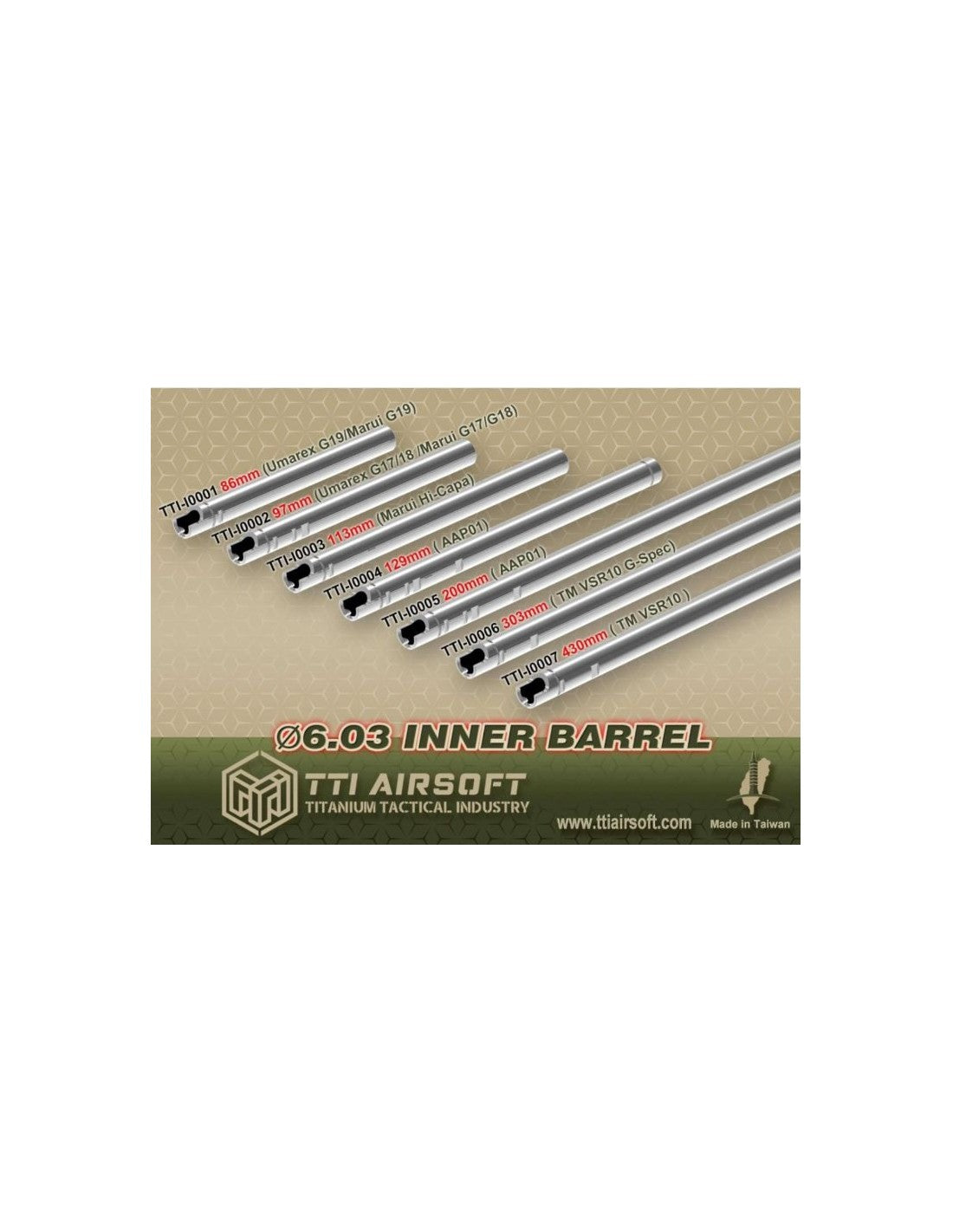 TTI 6.03mm GBB Upgraded Inner Barrel – Hi-Capa (113mm)