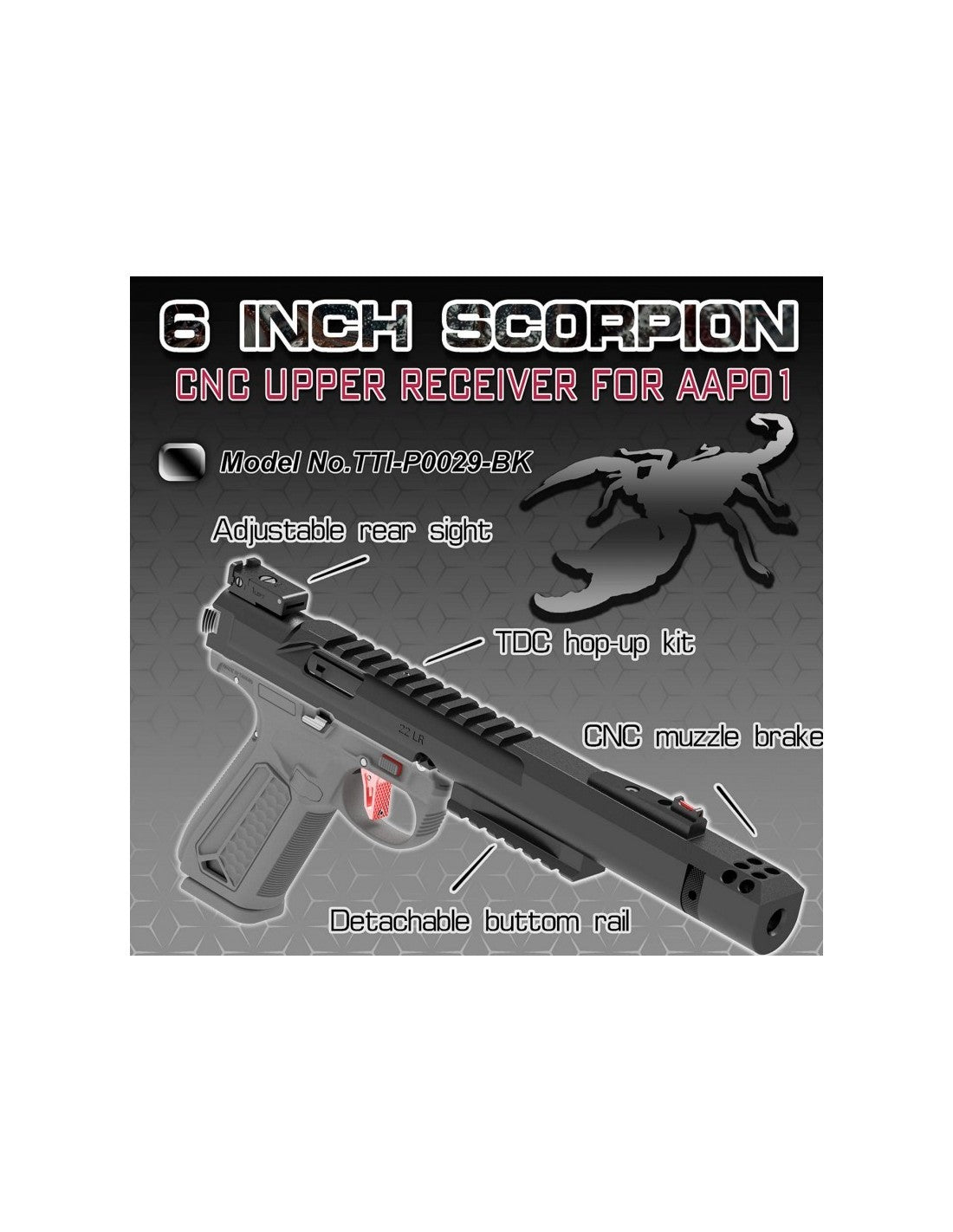 TTI Scorpion CNC 6" Slide Kit with TDC Hop-Up – AAP-01 (Black)