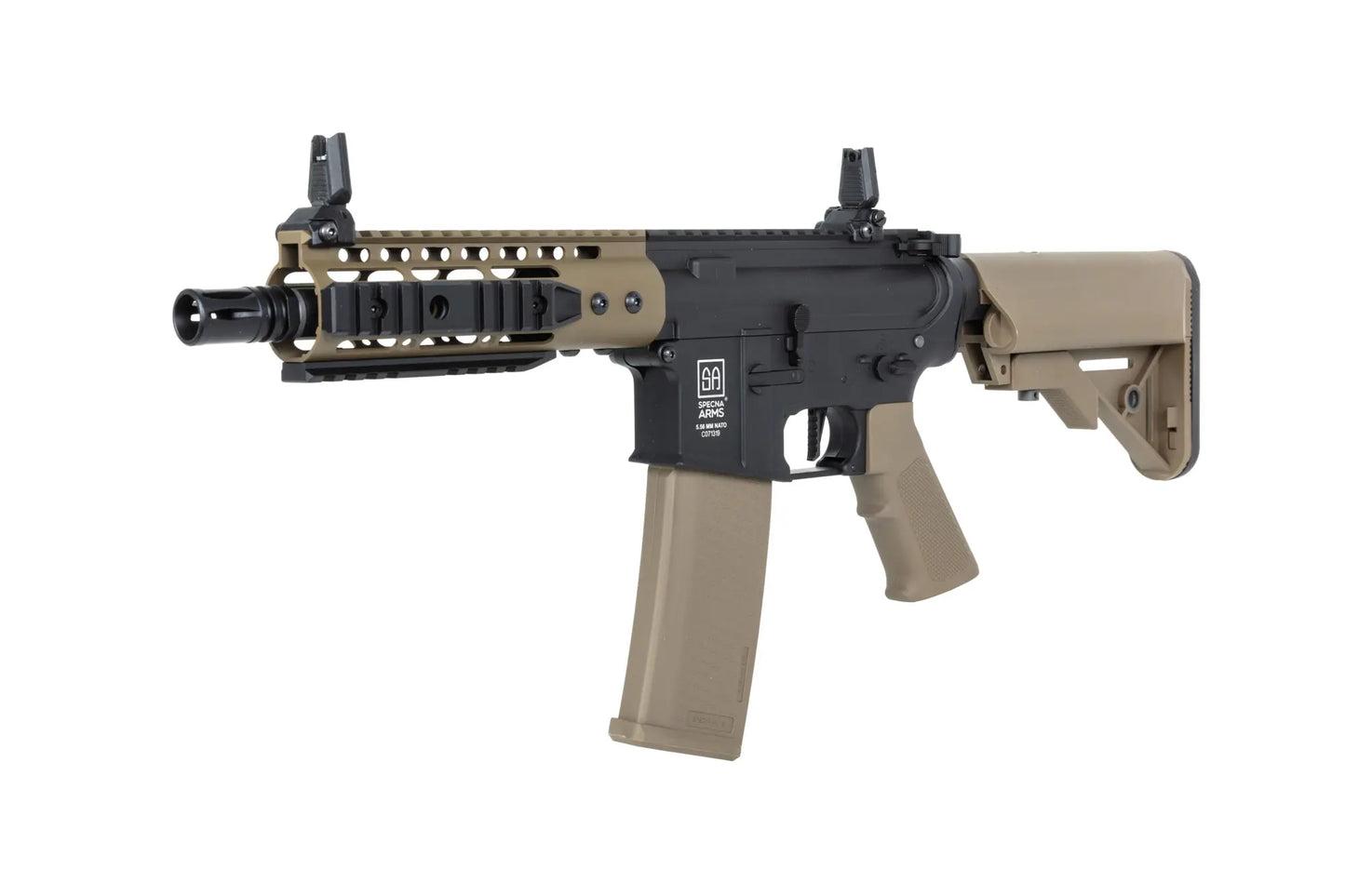 Specna Arms SA-C12 CORE™ Gen. 2 HAL™ ETU ASG Karabiner – Halbbraun / Half-Tan (unter 0,5 Joule)