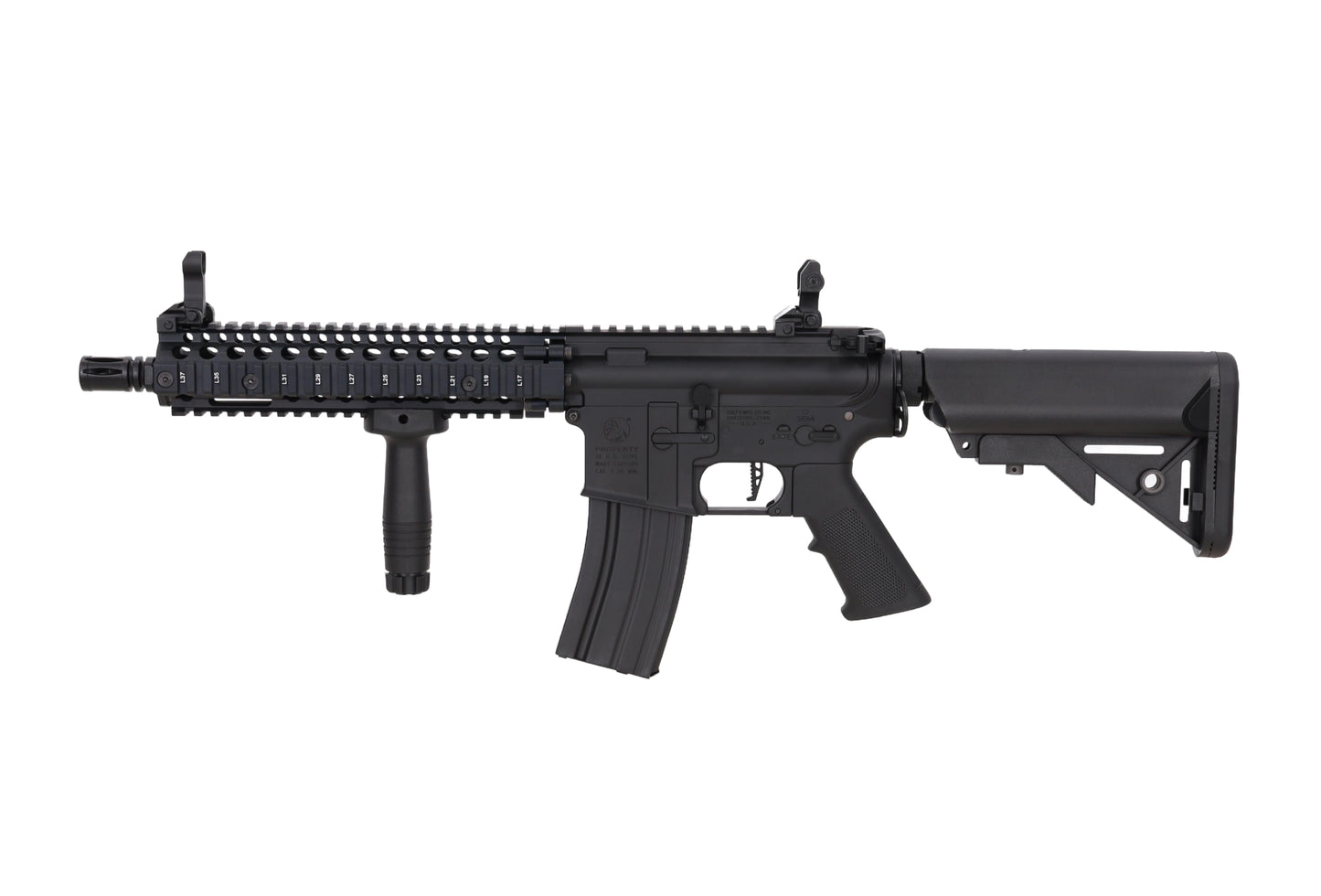 Specna Arms Colt x Daniel Defense® MK18 10.5'' SA-P19 PRIME™ BLDC™ Aster II ETU Sturmgewehr – Schwarz (unter 0,5 Joule)