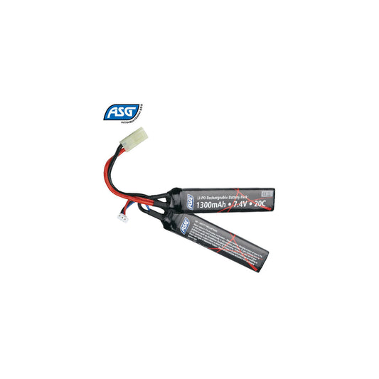 ASG 7.4v 1300mah 25C lipo double-stick battery - Mini Tamiya