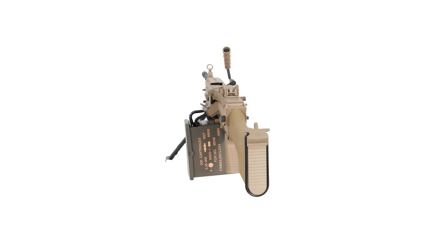Specna Arms FN Herstal M249 MK2 CORE™ Maschinengewehr AEG – Hellbraun / Tan (unter 0,5 Joule)