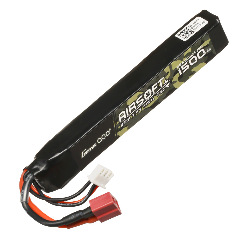 Gens ace 25C 1500mAh 3S1P 7.4V Airsoft Gun Lipo Battery - T Plug