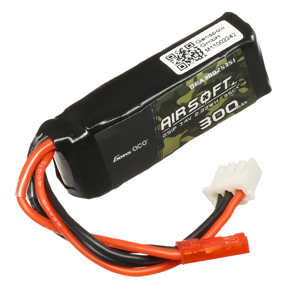 Gens ace 300mAh 7.4V 35C Lipo Battery - JST