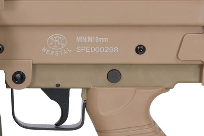 Specna Arms FN Herstal M249 MK2 CORE™ Maschinengewehr AEG – Hellbraun / Tan (unter 0,5 Joule)