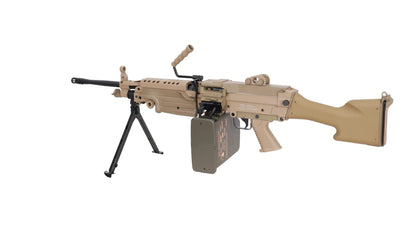 Specna Arms FN Herstal M249 MK2 CORE™ Maschinengewehr AEG – Hellbraun / Tan (unter 0,5 Joule)