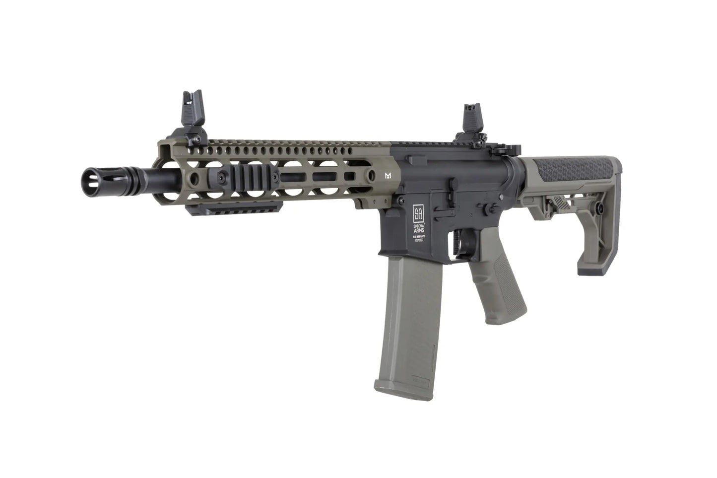 Specna Arms SA-C20-L CORE™ Gen. 2 HAL™ ETU ASG Karabiner mit Light Ops Schaft – Olive / OD Green (unter 0,5 Joule)